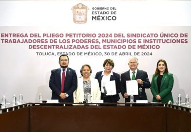 Gobernadora Delfina Gómez recibe Pliego Petitorio del Convenio de Prestaciones 2024 del SUTEYM / @delfinagomeza >>>
