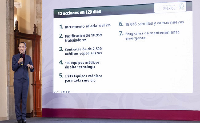 Sheinbaum impulsa 12 acciones para fortalecer la atención médica y las condiciones laborales en el IMSS  / @Claudiashein @GobiernoMX >>>